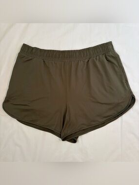 All In Motion Olive Green Woven Run Shorts Size Large